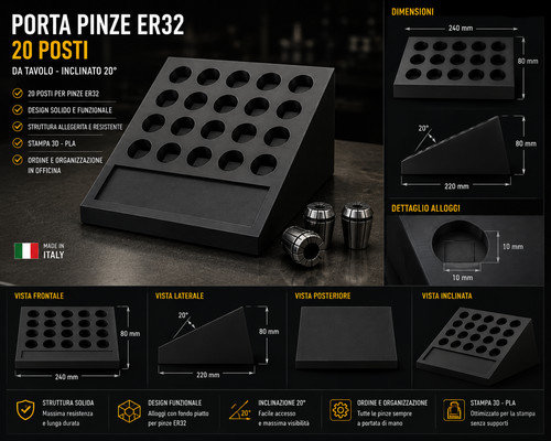 Porta pinze er32 posti - pinze,